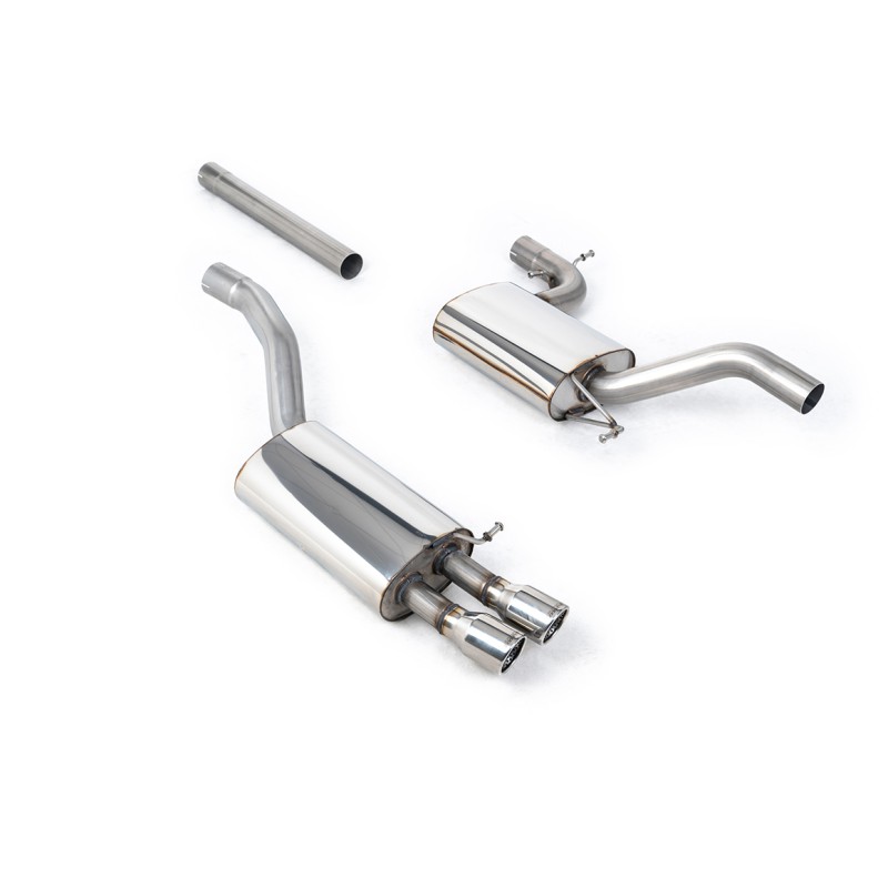 Skoda Octavia vRS 2.0 TSI/2.0T FSI - Resonated (Quieter) Cat-Back Exhaust System with Twin Polished Trims