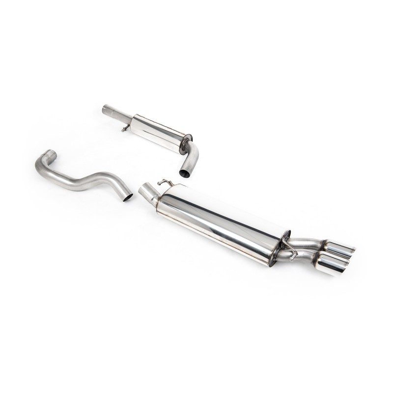 Seat Leon Cupra (1.8T/1.9 TDI) & VW Golf MK4 GTI (1.8T/1.9 TDI) - Resonated (Quieter) Cat-Back Exhaust System with Twin Polished Trims