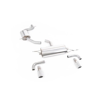 VW Golf GTi Mk6 - Resonated (Quieter) Cat-Back Exhaust System with Polished Trims