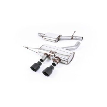 VW Golf R Mk6 - Resonated (Quieter) Cat-Back Exhaust System with Cerakote Black Trims