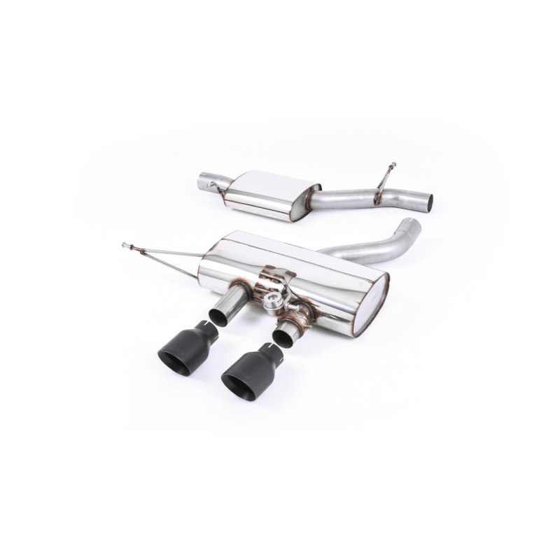VW Golf R Mk6 - Resonated (Quieter) Cat-Back Exhaust System with Cerakote Black Trims