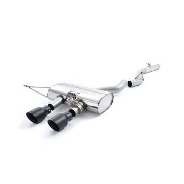 VW Golf R Mk6 - Non-Resonated (Louder) Cat-Back Exhaust System with Cerakote Black Trims