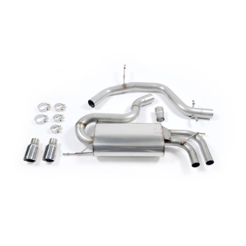 Audi A3/Seat Cupra + Leon/VW Golf MK5 GTI 2.0T - Non-Resonated (Louder) Cat-Back Exhaust System with Polished Trims with Twin Polished Trims