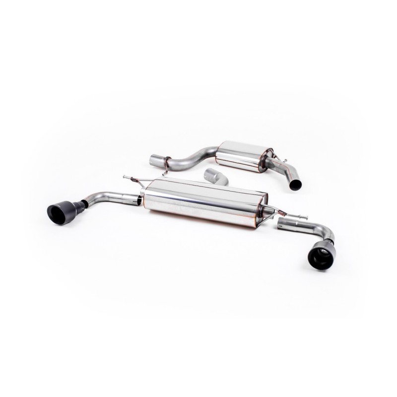 VW Golf GTi Mk6 - Resonated (Quieter) Cat-Back Exhaust System with Black GT100 Trims