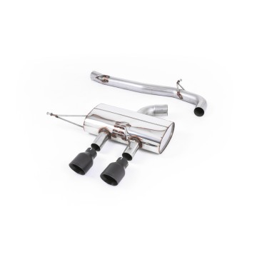 VW Golf R Mk6 - Non-Resonated (Quieter) Cat-Back Race Exhaust System with Cerakote Black Tips