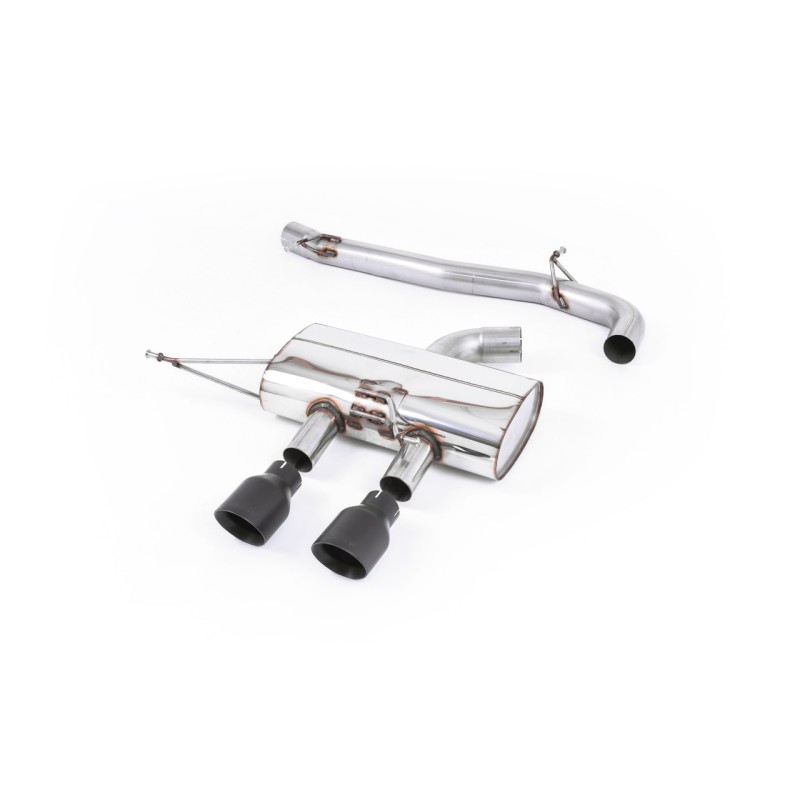 VW Golf R Mk6 - Non-Resonated (Quieter) Cat-Back Race Exhaust System with Cerakote Black Tips