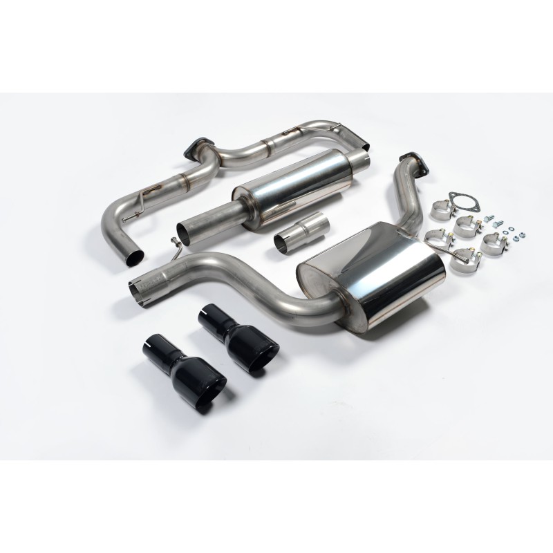 VW Golf GTI Mk7 Non-Resonated (Louder) Cat-Back Exhaust System with Matt Black Tips
