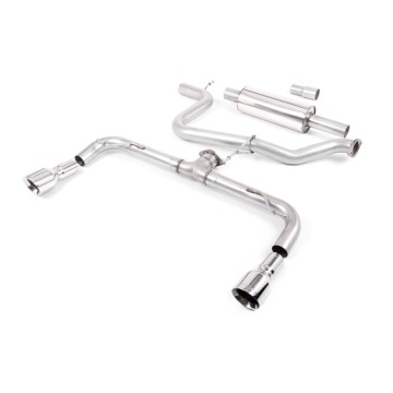VW Golf GTD Mk7 - Resonated (Quieter) Cat-Back Exhaust System with Dual GT100 Tips (GTI Style)