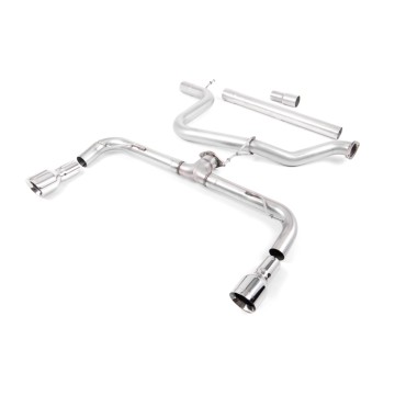 VW Golf GTD Mk7 - Non-Resonated (Louder) with Dual GT100 Tips Cat-Back Exhaust System (GTI Style)