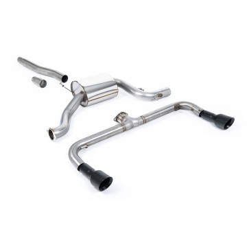 VW Scirocco GT 2.0 TSI 200ps - Non-Resonated (Louder) Cat-Back Exhaust System with Matt Black GT100B Tips (For Scirocco R Valance)