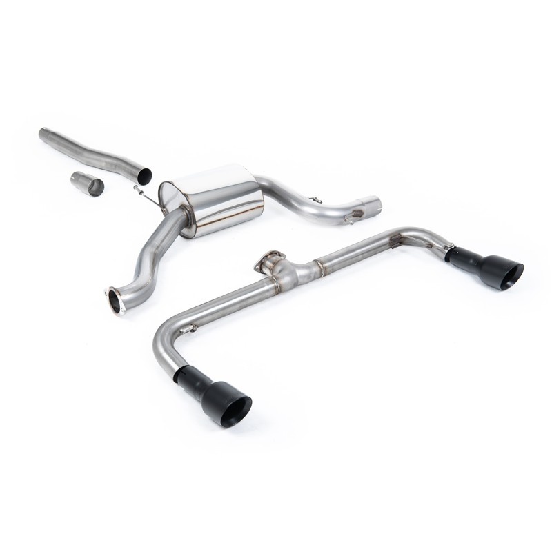 VW Scirocco GT 2.0 TSI 200ps - Non-Resonated (Louder) Cat-Back Exhaust System with Matt Black GT100B Tips (For Scirocco R Valance)