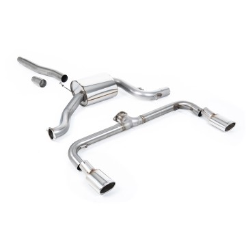 VW Scirocco GT 2.0 TSI 200ps - Non-Resonated (Louder) Cat-Back Exhaust System with Polished Oval Tips (For Scirocco R Valance)