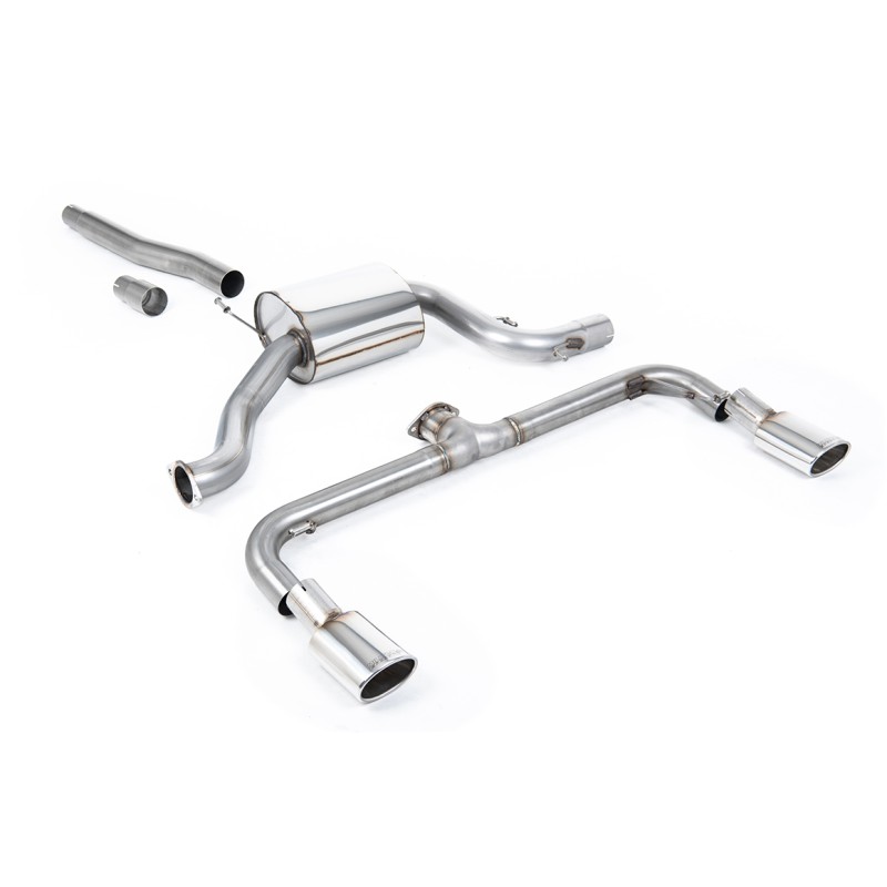 VW Scirocco GT 2.0 TSI 200ps - Non-Resonated (Louder) Cat-Back Exhaust System with Polished Oval Tips (For Scirocco R Valance)