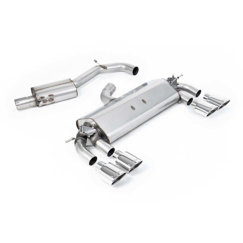 VW Golf R MK7 2.0 TSI (76.2mm systems) - Resonated (Quieter) Cat-Back Exhaust System with Polished Oval Tips
