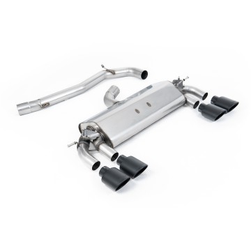 VW Golf R MK7 2.0 TSI (76.2mm systems) - Non-Resonated (Louder) Cat-Back Exhaust System with Cerakote Black Oval Tips