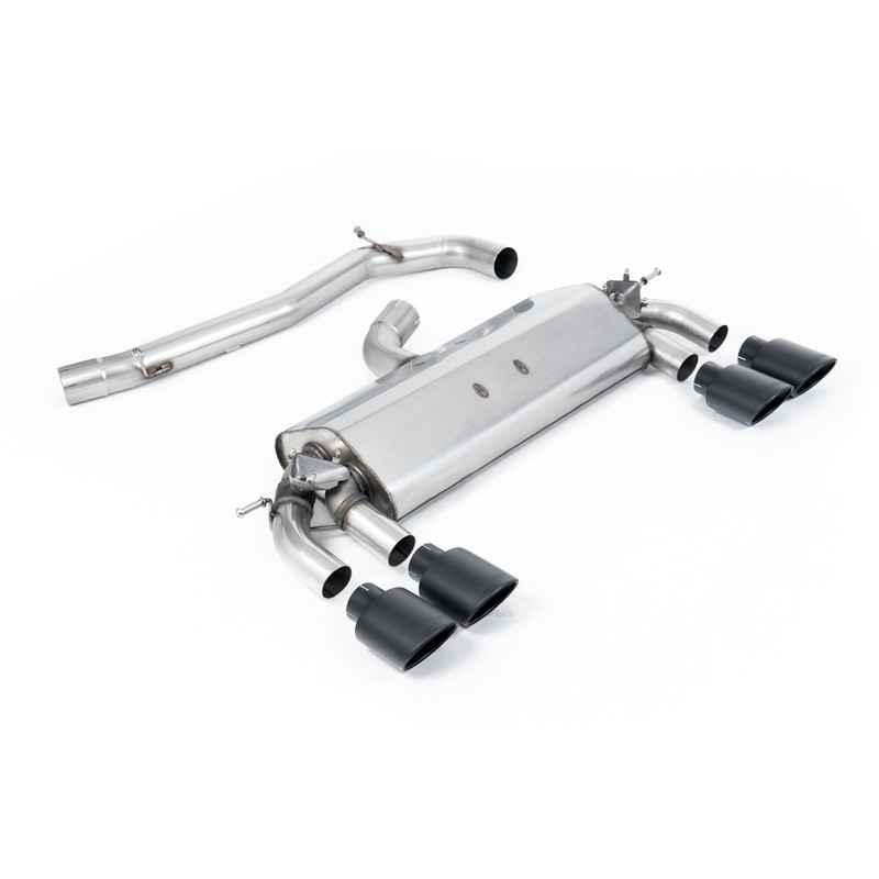 VW Golf R MK7 2.0 TSI (76.2mm systems) - Non-Resonated (Louder) Cat-Back Exhaust System with Cerakote Black Oval Tips
