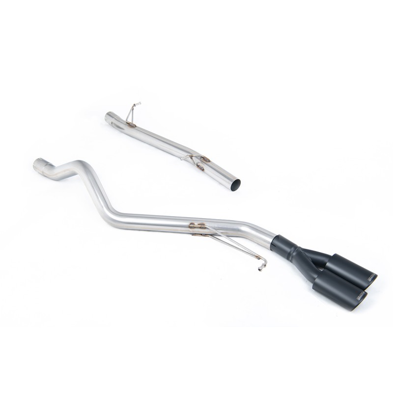 VW T5/T6 SWB - Non-Resonated (Louder) DPF-Back Exhaust System with Twin Black oval Outlets