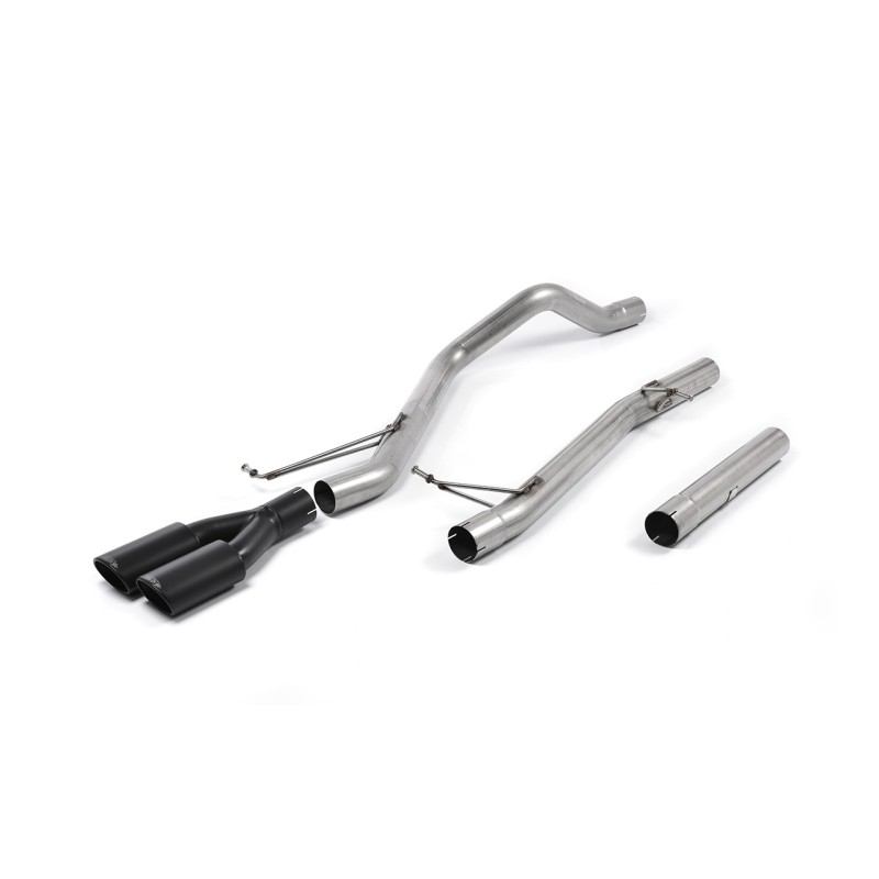 VW T5/T6 LWB - Non-Resonated (Louder) DPF-Back Exhaust System with Twin Black Oval Outlets