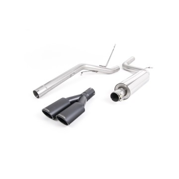 VW Caddy 2.0 TDI (non Maxi Models) - Resonated (Quieter) DPF-Back Exhaust System with Twin Black Velvet Oval Tips