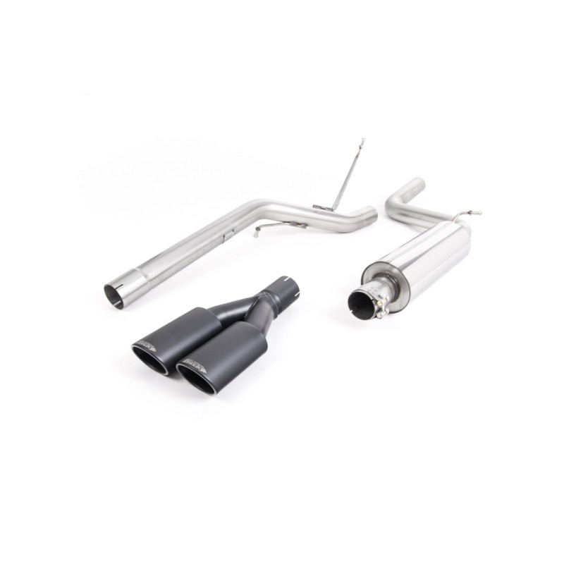 VW Caddy 2.0 TDI (non Maxi Models) - Resonated (Quieter) DPF-Back Exhaust System with Twin Black Velvet Oval Tips