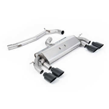 VW Golf R MK7 2.0 TSI (76.2mm systems) - Non-Resonated RACE (Louder) Cat-Back Exhaust System with Cerakote Black Oval Tips