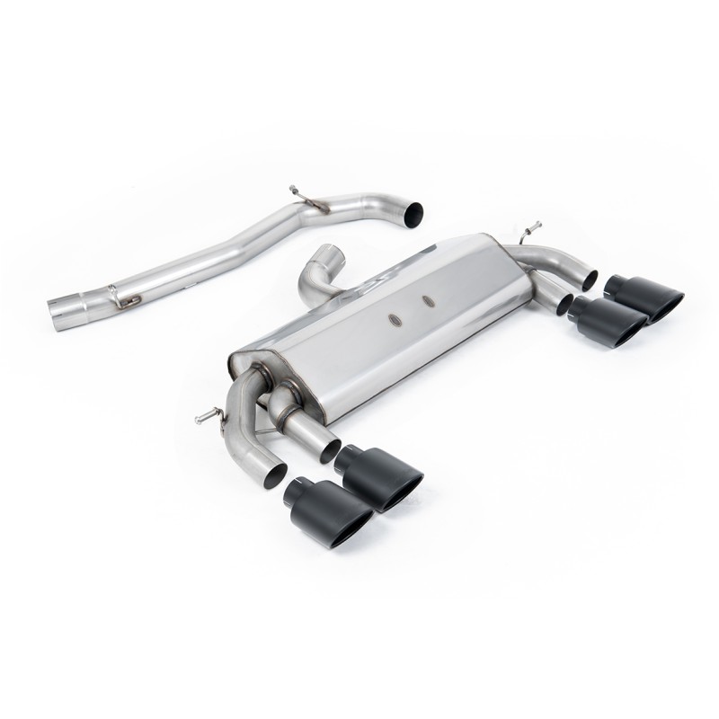 VW Golf R MK7 2.0 TSI (76.2mm systems) - Non-Resonated RACE (Louder) Cat-Back Exhaust System with Cerakote Black Oval Tips