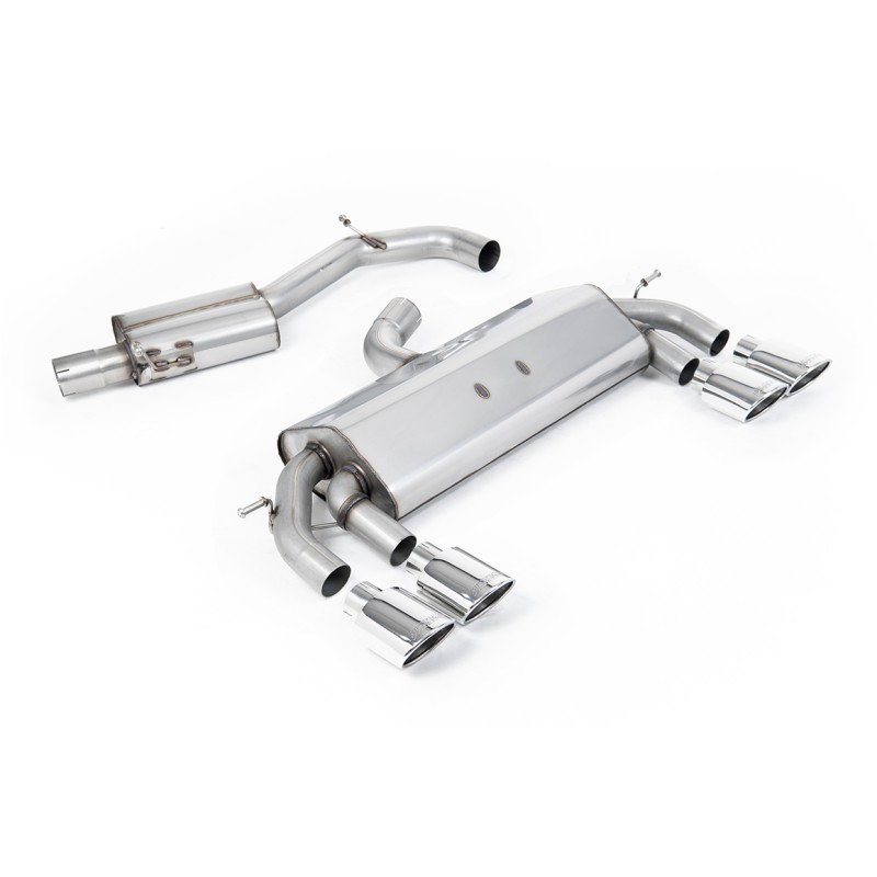 VW Golf R MK7 2.0 TSI (76.2mm systems) - Resonated RACE (Quieter) Cat-Back Exhaust System with Polished Oval Tips