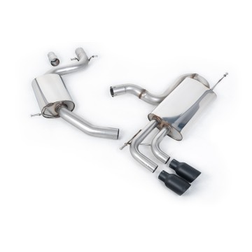 VW Golf Mk6 GT 1.4 TSI 160PS - Resonated (Quieter) Cat-Back Exhaust System with Cerakote Black Tips