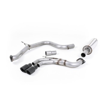 VW Golf GTI Mk7 - Resonated (Quieter) Cat-Back Exhaust System with Cerakote Black Tips