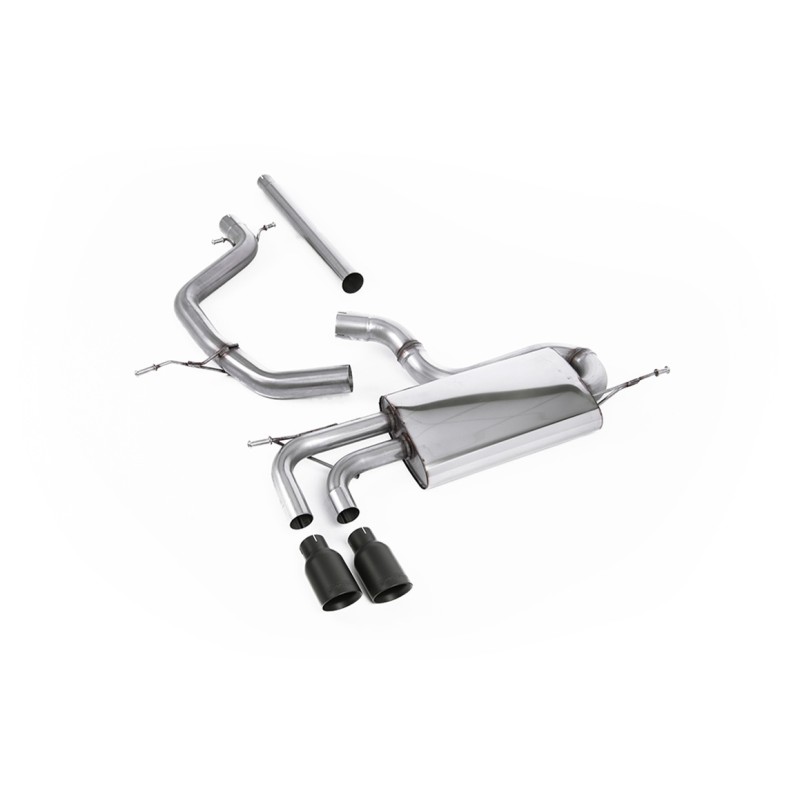 VW Golf Mk5 2.0 TDI 140PS - Non-Resonated (Louder) Cat-Back Exhaust System with Cerakote Black Tips (For GTI Valance)