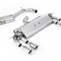 VW Golf R MK7 2.0 TSI (76.2mm systems) - Resonated (Quieter) Cat-Back Exhaust System with Polished GT-100 Round Trims