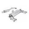 VW Golf R MK7 2.0 TSI (76.2mm systems) - Resonated (Quieter) Cat-Back Exhaust System with Polished GT-100 Round Trims