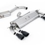 VW Golf R MK7 2.0 TSI (76.2mm systems) - Resonated (Quieter) Cat-Back Exhaust System with Cerakote Black GT-100 Round Trims