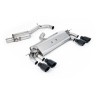 VW Golf R MK7 2.0 TSI (76.2mm systems) - Resonated (Quieter) Cat-Back Exhaust System with Cerakote Black GT-100 Round Trims