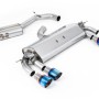 VW Golf R MK7 2.0 TSI (76.2mm systems) - Resonated (Quieter) Cat-Back Exhaust System with Burnt Titanium GT-100 Round Trims