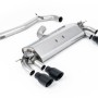 VW Golf R MK7 2.0 TSI (76.2mm systems) - Non-Resonated (Louder) Cat-Back Exhaust System with Cerakote Black GT-100 Round Trims