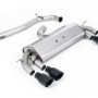 VW Golf R MK7 2.0 TSI (76.2mm systems) - Non-Resonated RACE (Quieter) Cat-Back Exhaust System with Cerakote Black GT-100 Round Trims