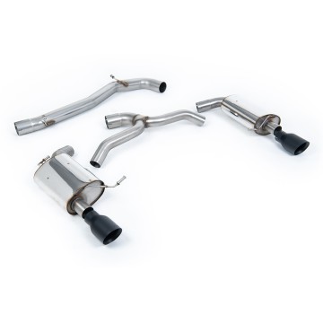 VW Golf 2.0TFSI Mk7 - Non-Resonated (Louder) Cat-Back Exhaust System with Cerakote Black GT-100 Trims