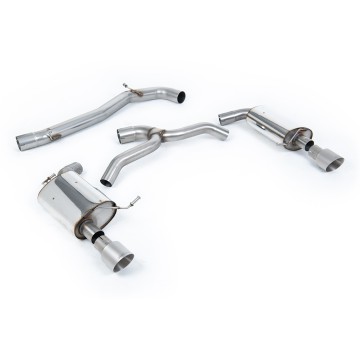 VW Golf 2.0TFSI Mk7 - Non-Resonated (Louder) Cat-Back Exhaust System with Titanium GT-100 Trims