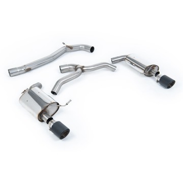 VW Golf 2.0TFSI Mk7 - Non-Resonated (Louder) Cat-Back Exhaust System with Carbon Jet-100 Trims