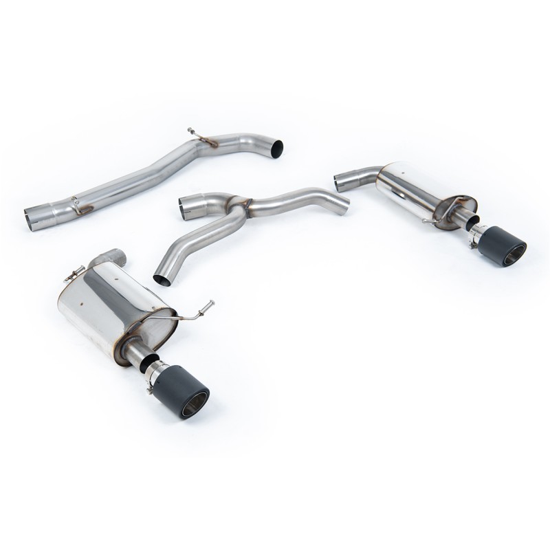 VW Golf 2.0TFSI Mk7 - Non-Resonated (Louder) Cat-Back Exhaust System with Carbon Jet-100 Trims