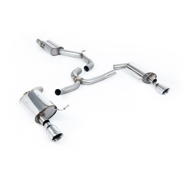 VW Golf 2.0TFSI Mk7 - Resonated (Quieter) Cat-Back Exhaust System with Polished GT-100 Trims