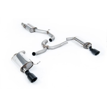 VW Golf 2.0TFSI Mk7 - Resonated (Quieter) Cat-Back Exhaust System with Black Cerakote GT-100 Trims
