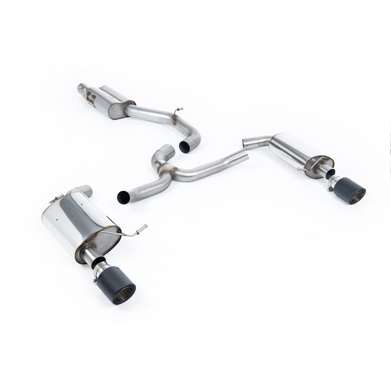 VW Golf 2.0TFSI Mk7 - Resonated (Quieter) Cat-Back Exhaust System with Carbon Jet-100 Trims
