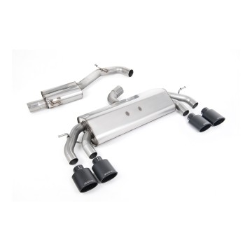 VW Golf R MK7.5 2.0 TSI 310ps (Non GPF Models & 76mm systems) - Non-Valved & Resonated (Quieter) Cat-Back Race Exhaust System with Cerakote Black Oval Tips