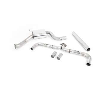 VW Golf MK7.5 GTI (Incl Performance Pack) - Non-Resonated Race (Louder) Cat-Back Exhaust System with GT-100 Polished Trims