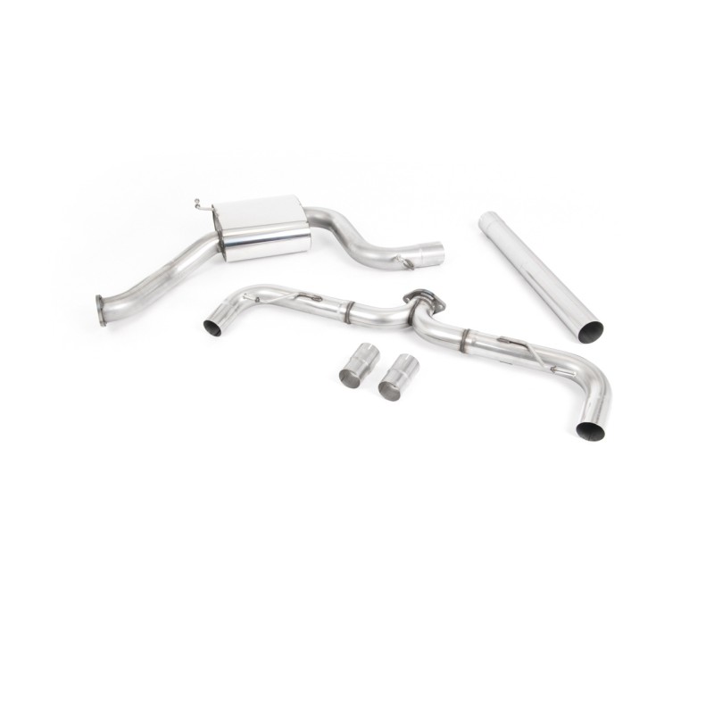 VW Golf MK7.5 GTI (Incl Performance Pack) - Non-Resonated Race (Louder) Cat-Back Exhaust System with GT-100 Polished Trims