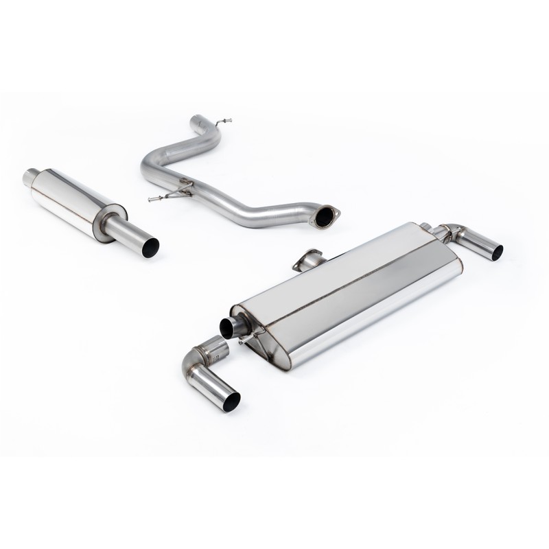 VW Golf MK7.5 GTI (Incl Performance Pack/Non GPF) - Resonated (Quieter) Cat-Back Exhaust System with GT-100 Polished Trims
