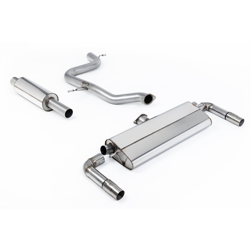 VW Golf MK7.5 GTI (Incl Performance Pack/Non GPF) - Resonated (Quieter) Cat-Back Exhaust System with GT-100 Burnt Titanium Trims
