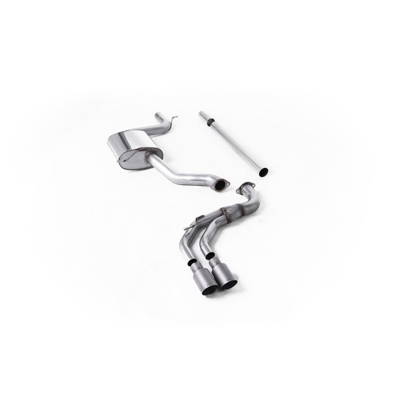 Seat Leon FR 1.8 TSI & VW Golf MK7.5 1.5TSI - Non-Resonated (Louder) Cat-Back Exhaust System with Titanium Trims (GTD Style)